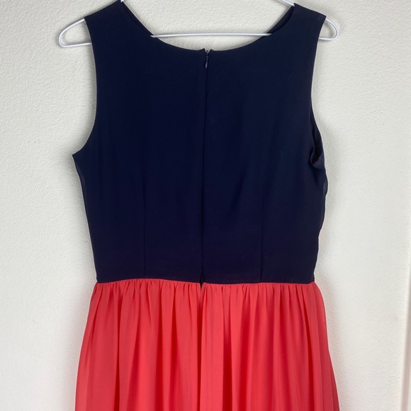 Coral and Navy Color Block Dress Size 6 - Picture 4 of 7